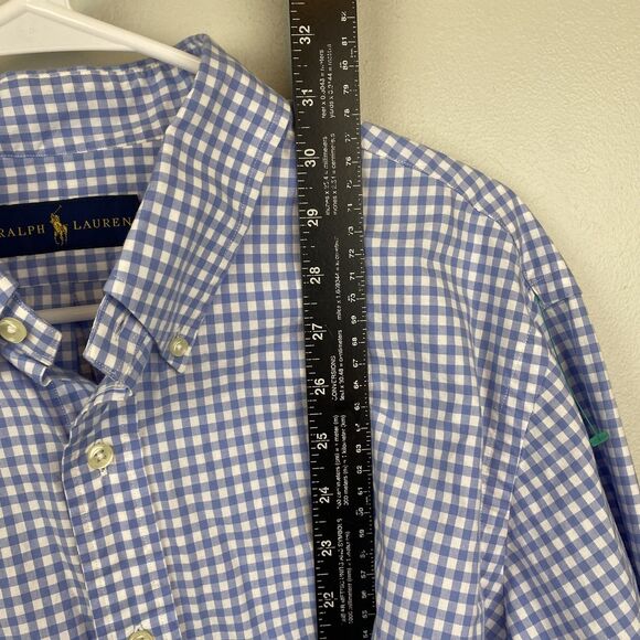 Ralph Lauren Shirt Mens XL Blue White Gingham Check Button Down Dress Classic - Picture 6 of 8